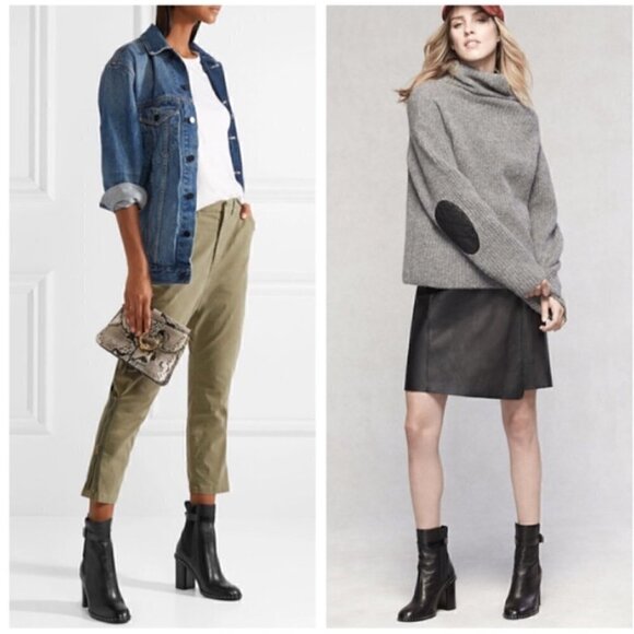 Rag & Bone Romi Black Lamb Leather Studded Ankle Strap Boots - Size 6.5 - Picture 2 of 11